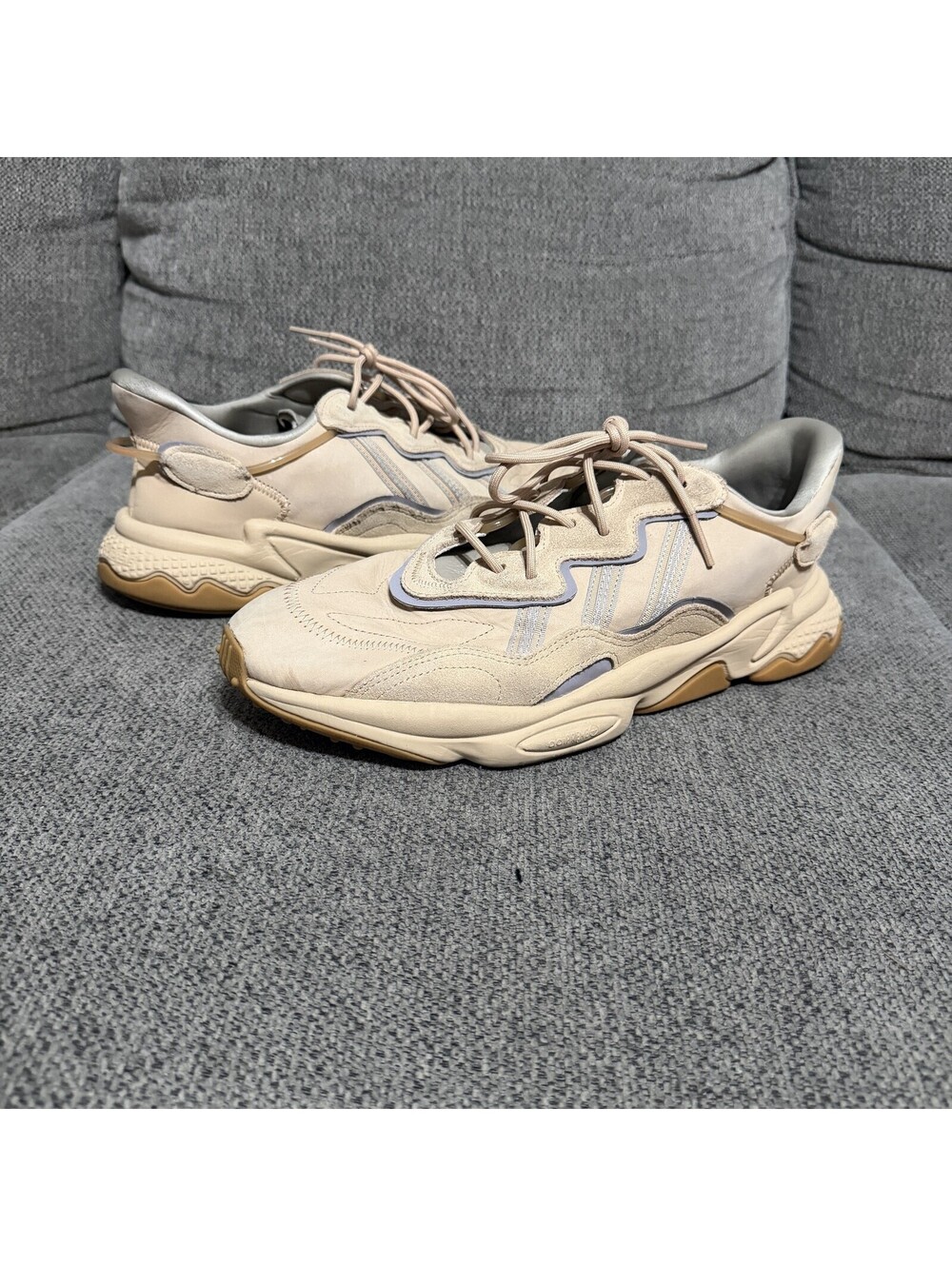 Adidas Ozweego Shoes Mens Size 14 Beige Suede Low Top Athletic Walking Sneakers